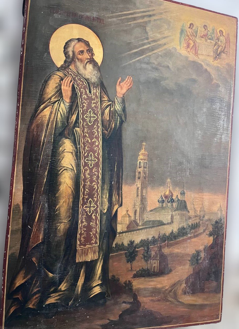 Старинная Храмовая Икона Сергий Радонежский