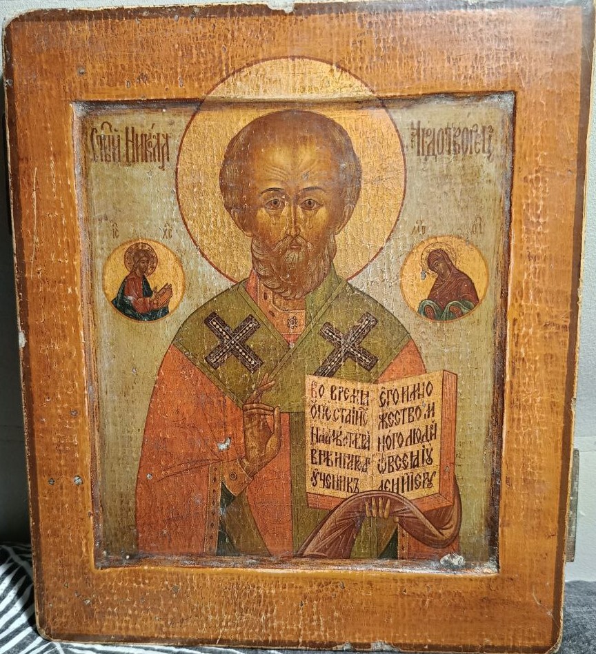 Старинная Икона Святой Николай Чудотворец